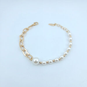 Pulsera Dorada con Perlas