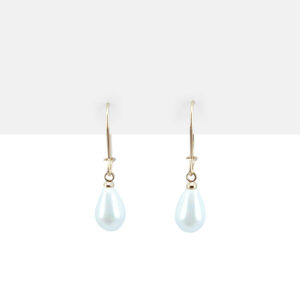 Aretes perla colgante
