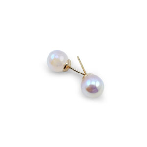 Aretes pegados perla tornasol