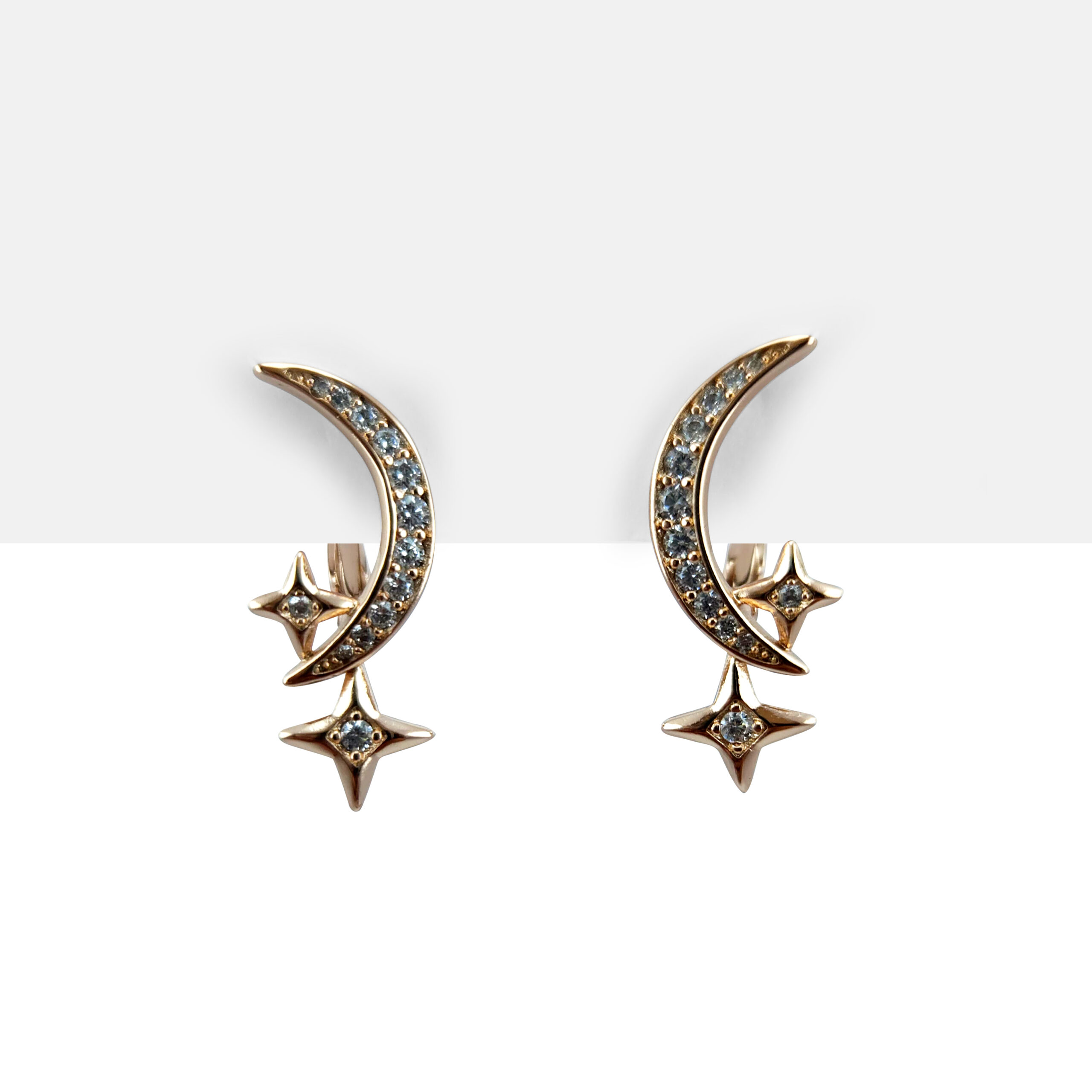 Aretes luna y estrella