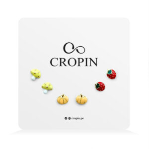 Aretes frutas fresa pack 03 unidades