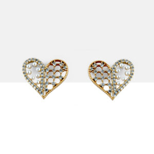 Aretes corazón con pedrería